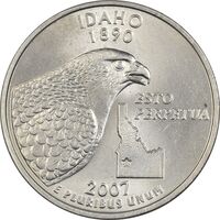 سکه کوارتر دلار 2007P ایالتی (آیداهو) - MS63 - آمریکا
