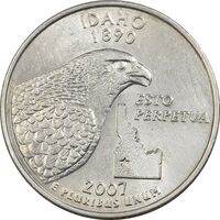 سکه کوارتر دلار 2007D ایالتی (آیداهو) - MS61 - آمریکا