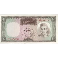 اسکناس 20 ریال (آموزگار - سمیعی) - تک - AU50 - محمد رضا شاه