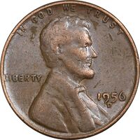 سکه 1 سنت 1956D لینکلن - VF35 - آمریکا