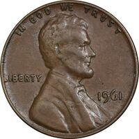 سکه 1 سنت 1961 لینکلن - EF45 - آمریکا