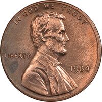 سکه 1 سنت 1984 لینکلن - AU55 - آمریکا