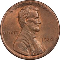 سکه 1 سنت 1984 لینکلن - MS62 - آمریکا