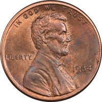 سکه 1 سنت 1984 لینکلن - MS61 - آمریکا