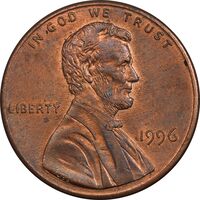 سکه 1 سنت 1996 لینکلن - AU58 - آمریکا