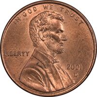سکه 1 سنت 2001D لینکلن - MS62 - آمریکا