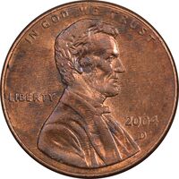 سکه 1 سنت 2004D لینکلن - AU58 - آمریکا