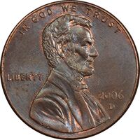 سکه 1 سنت 2006D لینکلن - AU58 - آمریکا