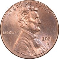 سکه 1 سنت 2021D لینکلن - MS62 - آمریکا