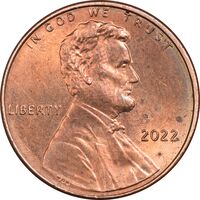 سکه 1 سنت 2022 لینکلن - MS61 - آمریکا