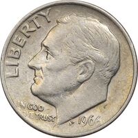 سکه 1 دایم 1966 روزولت - EF45 - آمریکا