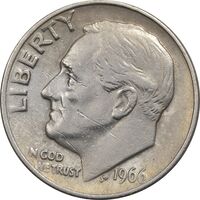سکه 1 دایم 1966 روزولت - EF40 - آمریکا