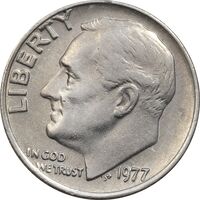 سکه 1 دایم 1977 روزولت - VF35 - آمریکا