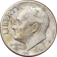 سکه 1 دایم 1986D روزولت - VF35 - آمریکا