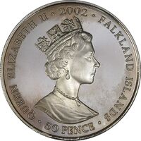 سکه 50 پنس 2002 الیزابت دوم - PF68 - بریتانیا