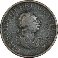سکه نیم پنی 1799 جرج سوم - VF25 - انگلستان