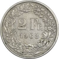 سکه 2 فرانک 1968 دولت فدرال - EF45 - سوئیس