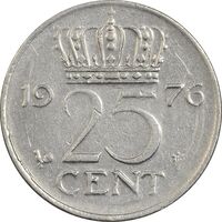 سکه 25 سنت 1976 یولیانا - EF45 - هلند