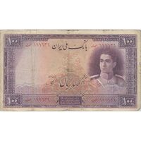 اسکناس 100 ریال بنفش - تک - F15 - محمد رضا شاه