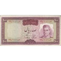 اسکناس 100 ریال (آموزگار - سمیعی) نوشته قرمز - تک - VF25 - محمد رضا شاه