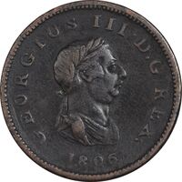سکه 1 پنی 1806 جرج سوم - VF35 - انگلستان
