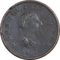 سکه 1 پنی 1807 جرج سوم - VF25 - انگلستان