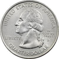 سکه کوارتر دلار 2007D ایالتی (وایومینگ) - MS62 - آمریکا