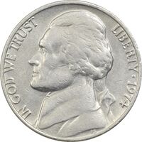 سکه نیکل 5 سنت 1974 جفرسون - EF45 - آمریکا