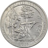 سکه کوارتر دلار 2018D ساحل دریاچه ملی راکس - MS61 - آمریکا