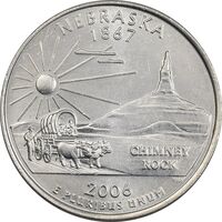 سکه کوارتر دلار 2006D ایالتی (نبراسکا) - MS62 - آمریکا