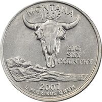سکه کوارتر دلار 2007D ایالتی (مونتانا) - MS62 - آمریکا