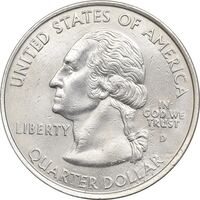 سکه کوارتر دلار 2000D ایالتی (نیوهمشایر) - AU55 - آمریکا