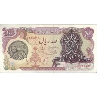 اسکناس 100 ریال سورشارژی (یگانه - خوش کیش) مهر شیر و خورشید - تک - AU50 - جمهوری اسلامی
