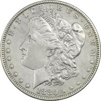 سکه یک دلار 1880o مورگان - AU58 - آمریکا
