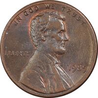 سکه 1 سنت 1985 لینکلن - AU55 - آمریکا