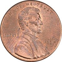 سکه 1 سنت 1992 لینکلن - MS61 - آمریکا