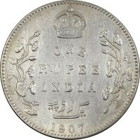 سکه 1 روپیه 1907 ادوارد هفتم - EF40 - هند