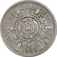 سکه 2 شیلینگ 1966 الیزابت دوم - EF40 - انگلستان