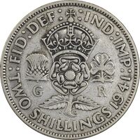 سکه 2 شیلینگ 1941 جرج ششم - EF40 - انگلستان