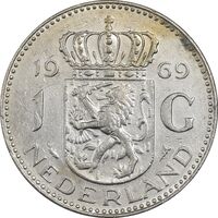 سکه 1 گلدن 1969 یولیانا - EF40 - هلند