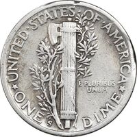 سکه 1 دایم 1942S مرکوری - EF40 - آمریکا