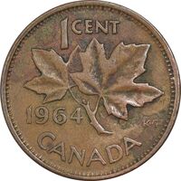 سکه 1 سنت 1964 الیزابت دوم - EF40 - کانادا