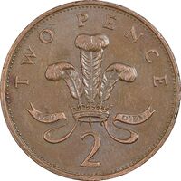 سکه 2 پنس 1985 الیزابت دوم - AU55 - انگلستان