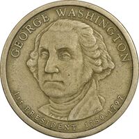 سکه یک دلار 2007D ریاست جمهوری جرج واشنگتن - EF45 - آمریکا