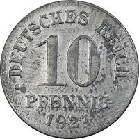 سکه 10 فینیگ 1921 ویلهلم دوم - EF45 - آلمان