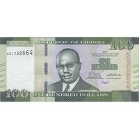 اسکناس 100 دلار 2016 جمهوری - تک - UNC64 - لیبریا