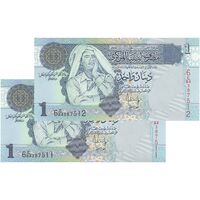 اسکناس 1 دینار بدون تاریخ (2004) جماهیریه - جفت - UNC64 - لیبی