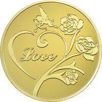 مدال هدیه ازدواج طرح قلب (طلایی) UNC