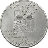 سکه کوارتر دلار 2008P ایالتی (نیومکزیکو) - AU - آمریکا