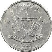 سکه کوارتر دلار 2002P ایالتی (تنسی) - AU - آمریکا